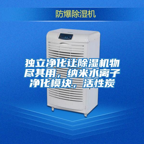 獨立凈化讓除濕機物盡其用，納米水離子凈化模塊，活性炭