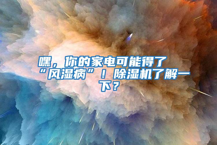嘿，你的家電可能得了“風(fēng)濕病”！除濕機(jī)了解一下？
